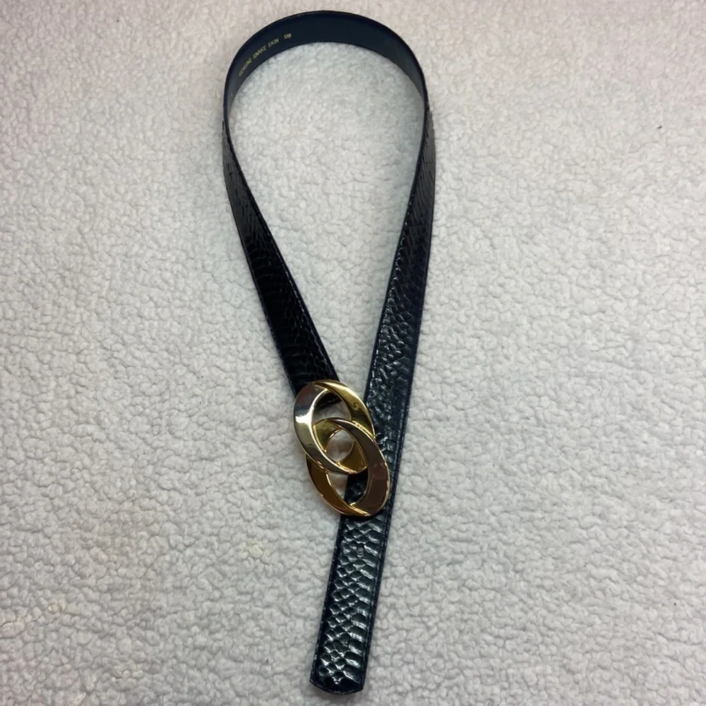 Genuine Snake Skin Navy Blue Belt S/M